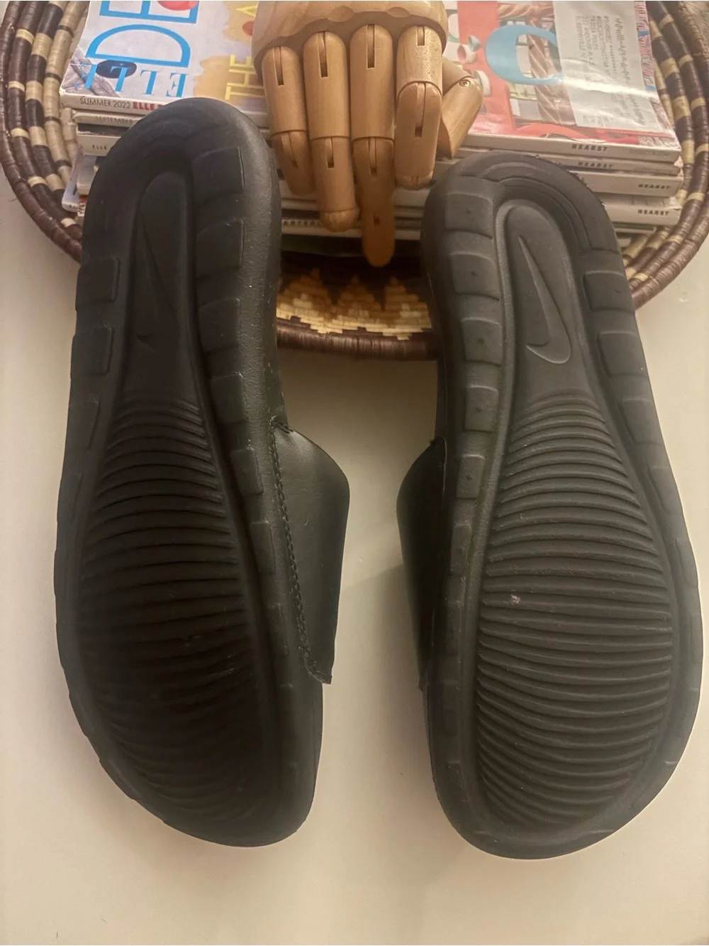Nike Black Men's Slide Sandals with Embossed Logo